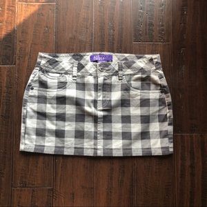 MILEY CYRUS & MAX AZRIA mini gingham skirt grey